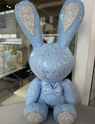 Hasen mit Glitzersteinen 20cm groß verschiede Muster