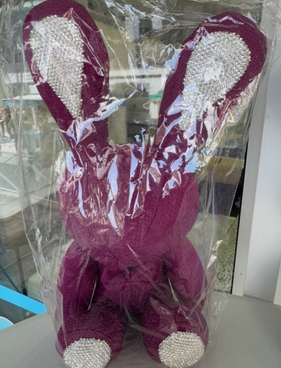 Hasen mit Glitzersteinen 20cm groß verschiede Muster