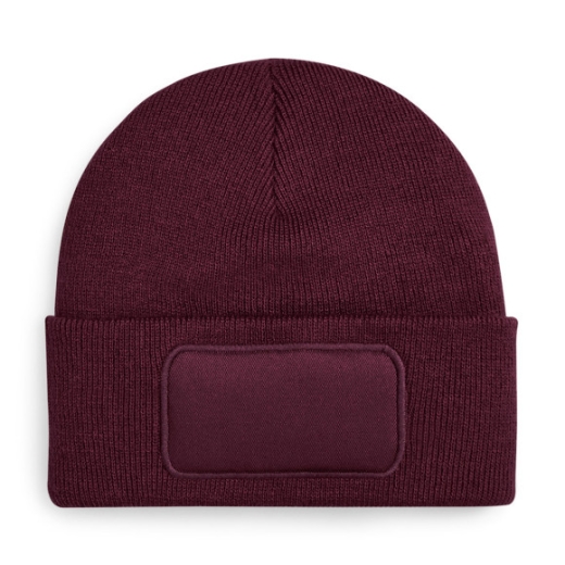 10 X - Beanie mit Patch und eigenem Druck